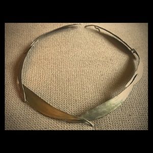 Michael Michaud Bronze Eucalyptus Leaves Necklace